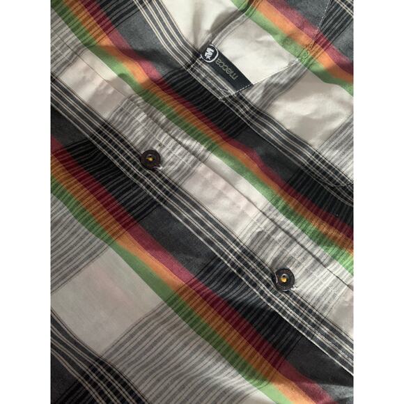 Mecca mens xl plaid button down shirt y2k collared plaid orange red - Picture 7 of 7